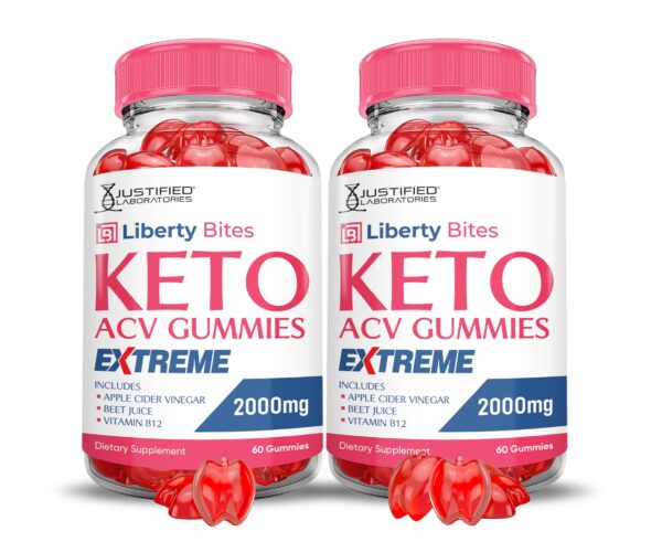 Liberty Bites Keto ACV gomitas paquete frontal 60 unidades Liberty Bites Keto ACV gomitas paquete frontal 60 unidades