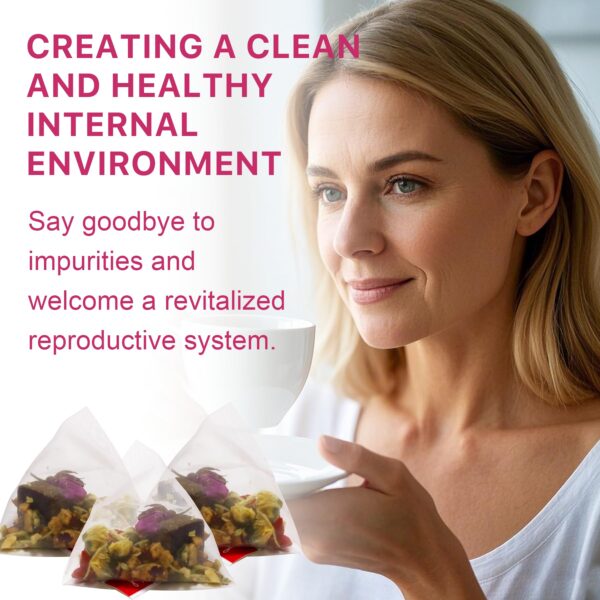 Paquete lateral té herbal natural para fibromas y fertilidad