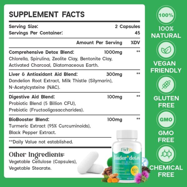 Suplemento Enerlix limpieza corporal con carbón activado y zeolita