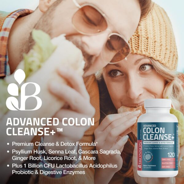 Probióticos y enzimas en Bronson Colon Cleanse para digestión