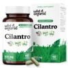 Botella de cápsulas detox de cilantro orgánico 800 mg