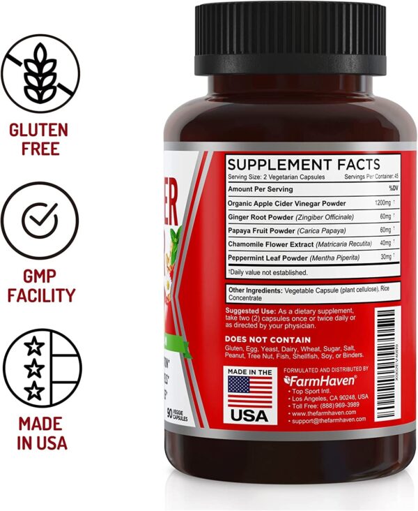 Suplemento farmhaven acv digestión y salud mujeres