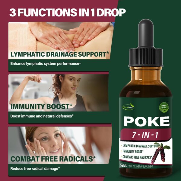 Etiqueta frontal suplemento Verdeherb Poke para inmunidad