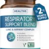 Botella suplemento pulmonar herbal vegano salud respiratoria