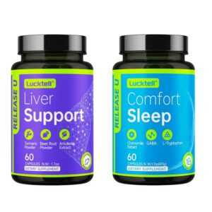 Pack LuckTell soporte hepático y ayuda para dormir botella
