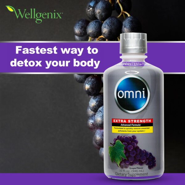 Detalle etiqueta Wellgenix Omni bebida detox para limpieza rápida