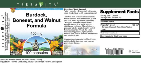 Paquete suplemento TerraVita Fórmula 450 mg 100 cápsulas naturales