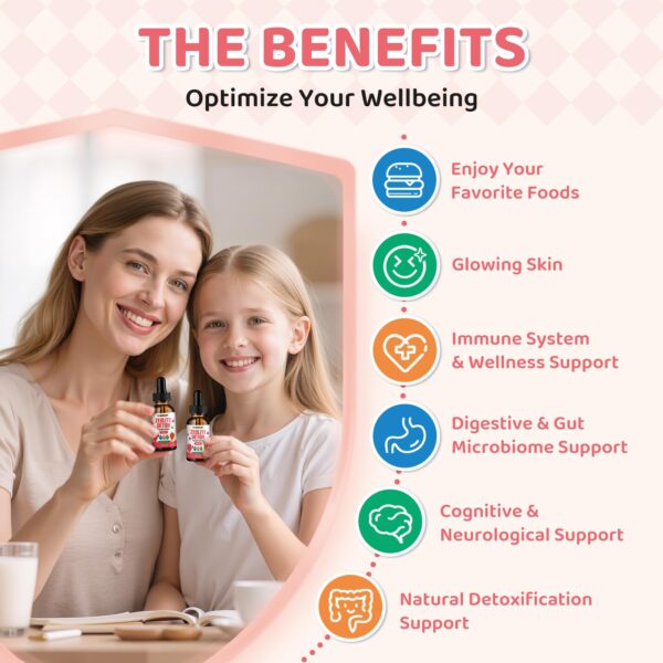 Fórmula líquida con vitaminas esenciales.