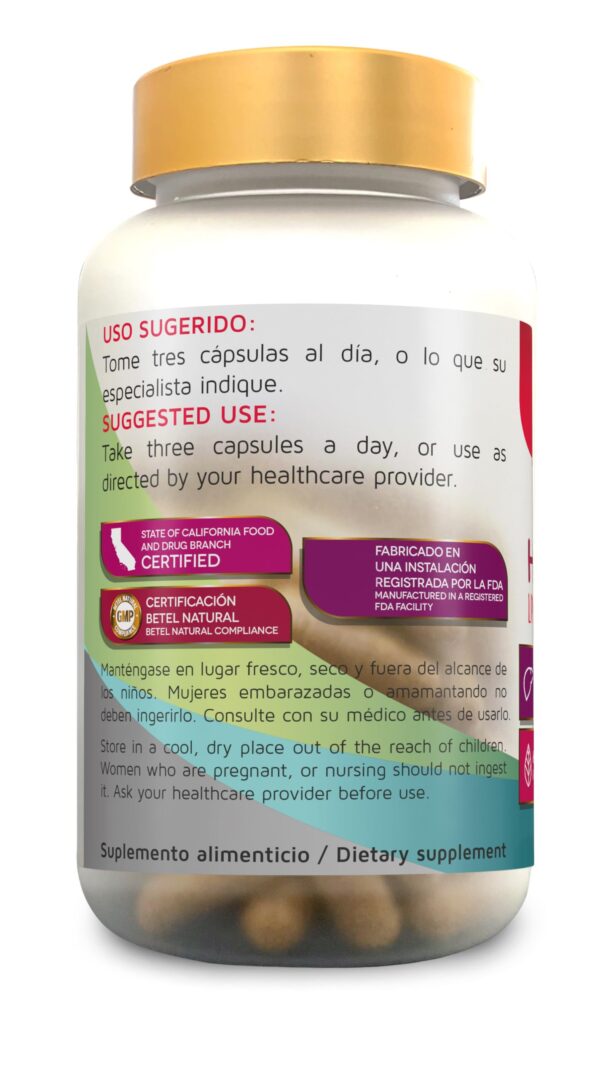 Cápsulas Higadetox ingredientes naturales para hígado sano