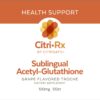 Caja y frasco CitriRx pastillas para chupar Glutatión