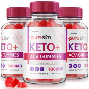 Paquete de 3 Pure Slim Keto ACV gomitas NutraRize 180 unidades