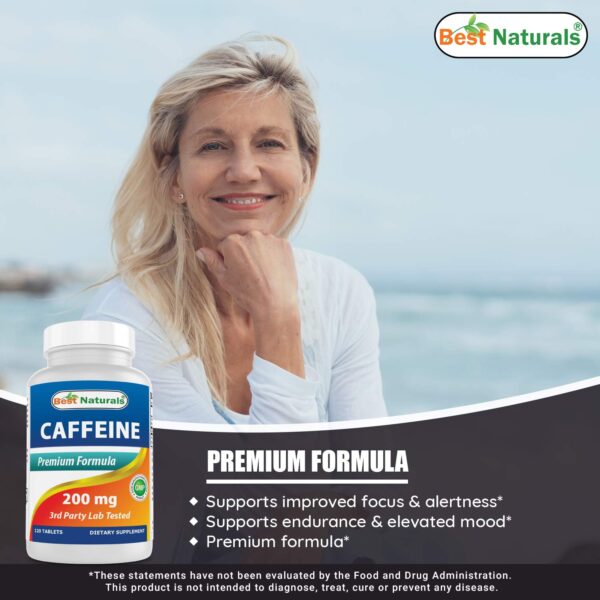 Empaque Best Naturals cafeína 200mg 360 tabletas