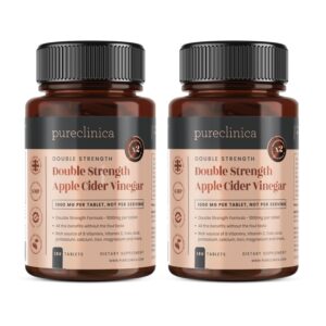 Frascos vinagre sidra manzana doble fuerza pureclinica 360 tablets