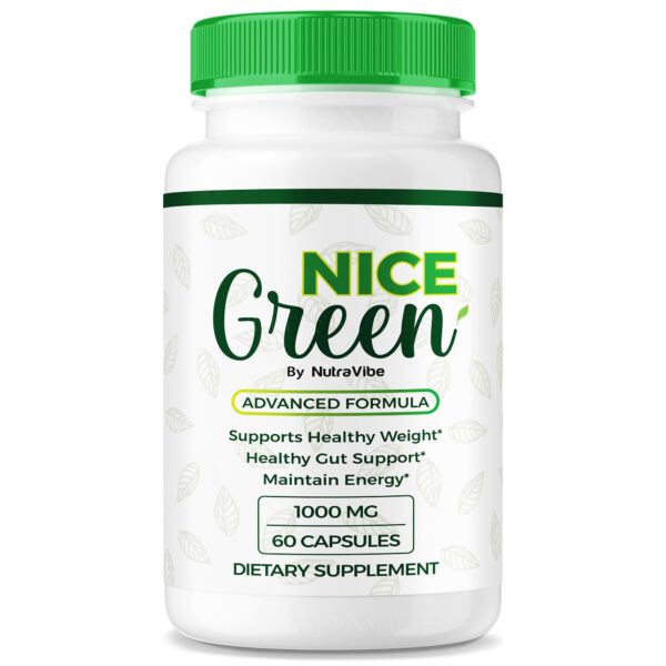Frente de la caja Nice Green Cápsulas
