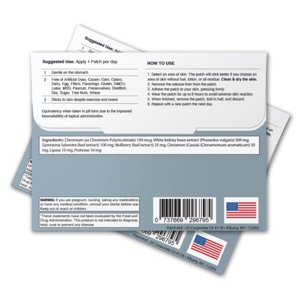 Paquete frontal Parche Neutralizador Carbohidratos PatchAid