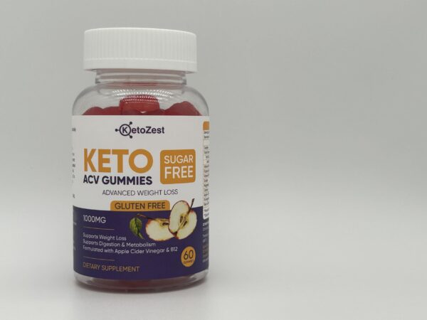 Vista lateral gomitas KetoZest para pérdida de peso rápida