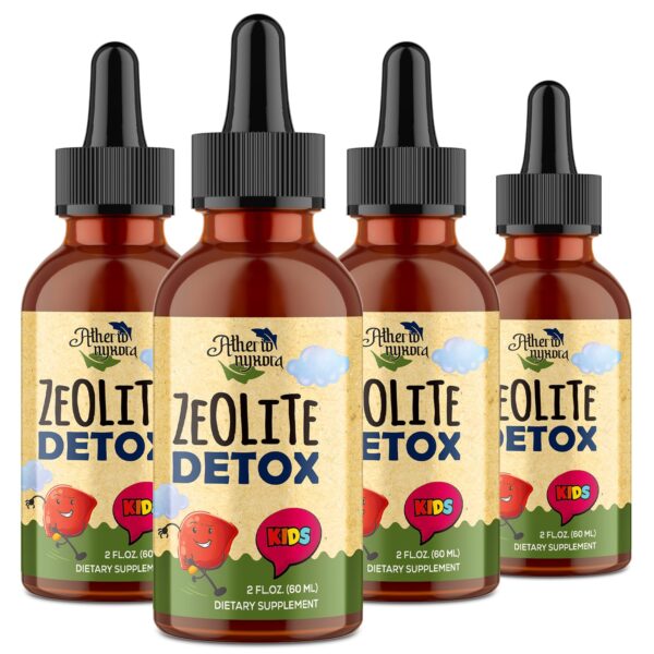 Gotas detox de zeolita Atherionyxora 240ml para niños paquete de 4