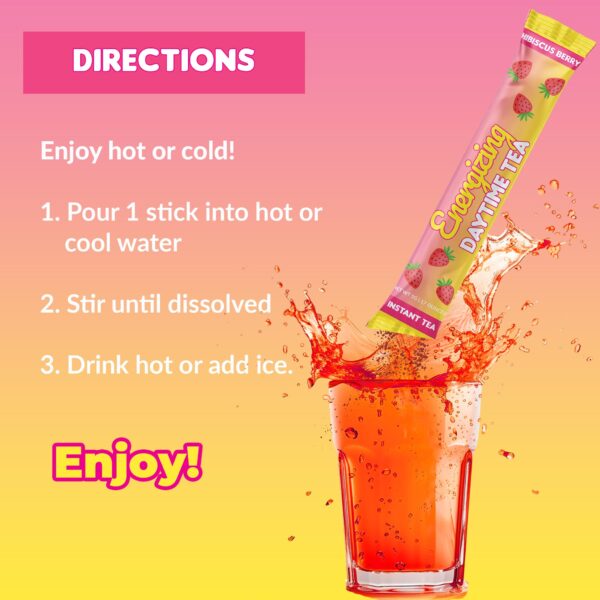Skinny Teas vista lateral del paquete de té instantáneo