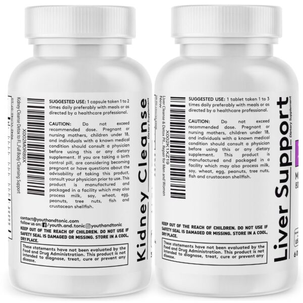 Paquete doble suplemento para salud hepática y renal