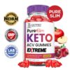 Frasco de gomitas Pure Slim Keto ACV con ingredientes naturales