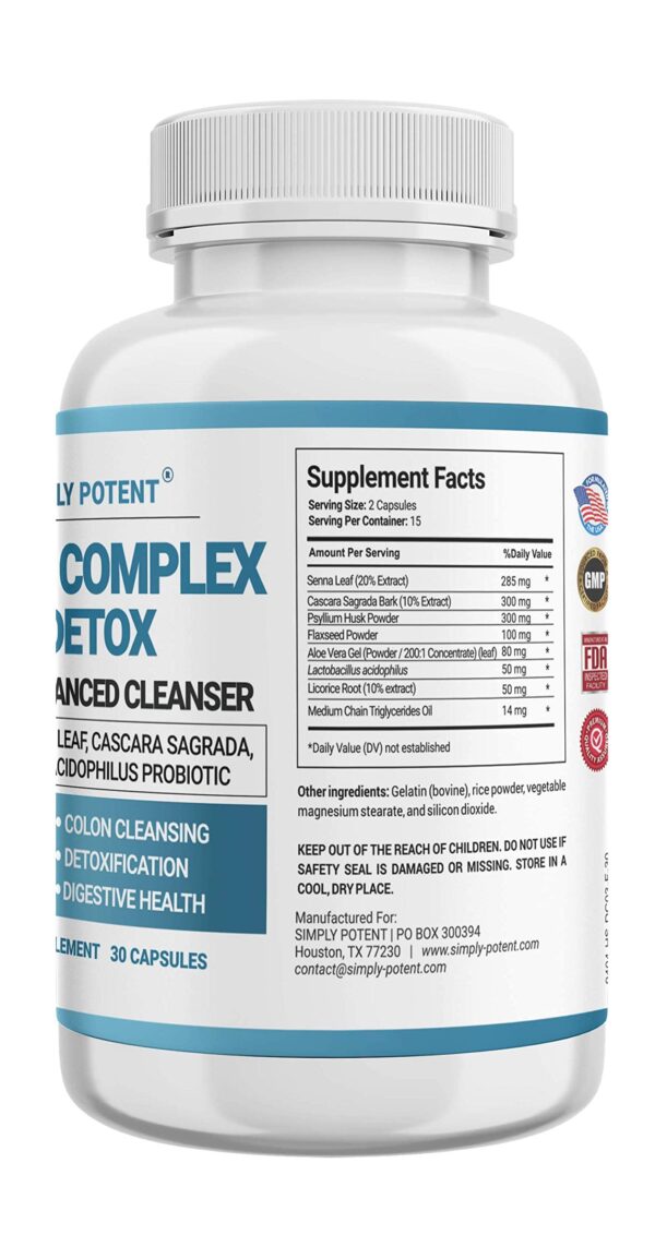 Paquete suplemento limpieza colon y detox 30 cápsulas