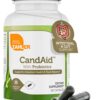 Botella de suplemento probiótico CandAid para salud digestiva Zahler