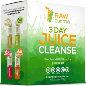 Raw Fountain detox jugo en polvo 24 sobres limpio saludable