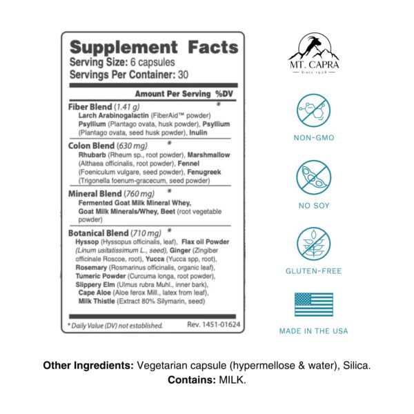 Suplemento CapraCleanse limpieza de colon y aparato digestivo