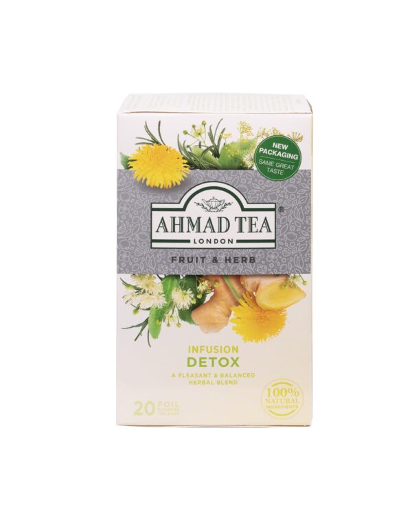 Paquete de 6 Ahmad Tea Detox té herbal 20 bolsitas cada uno