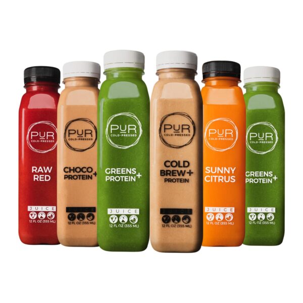 Botella PUR Powerhouse limpieza jugos 7 días con proteína vegana