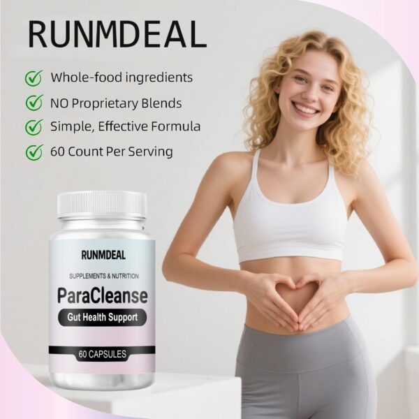 Parte trasera del empaque Nukupuns Runmdeal 60 cápsulas