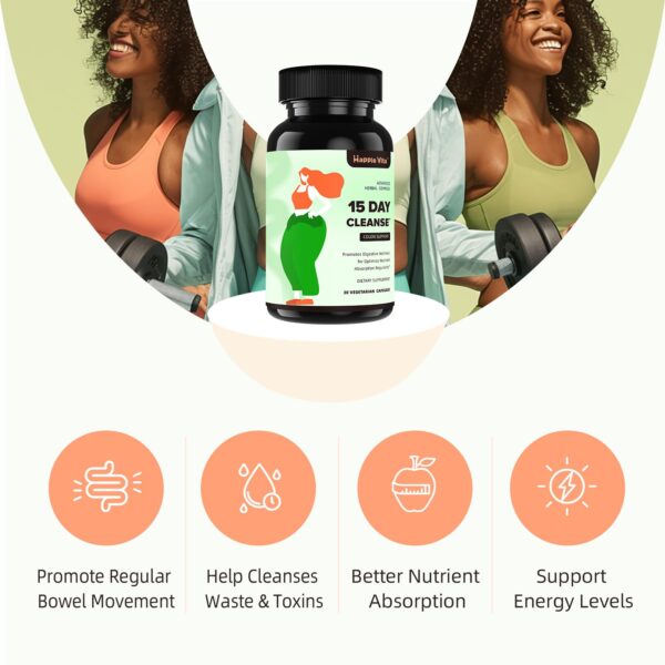 Suplemento HappieVita detox intestinal 30 cápsulas