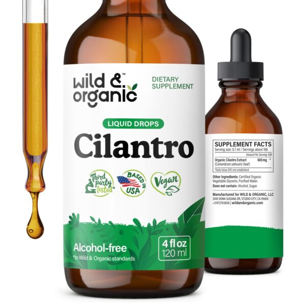 Tintura de cilantro orgánico gotas detox suplemento natural