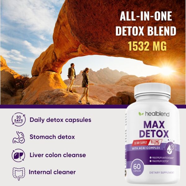 Cápsulas Max Detox para desintoxicación y salud