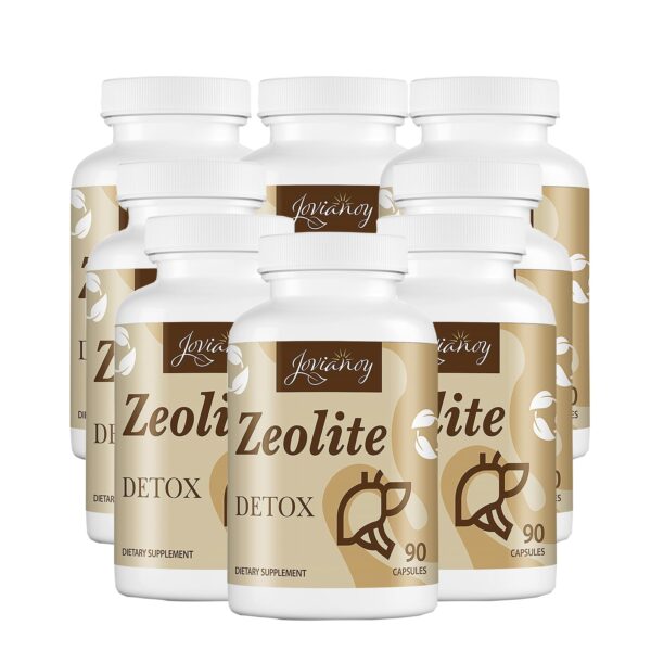 Frasco cápsulas detox Jovianoy con zeolita y carbón activado