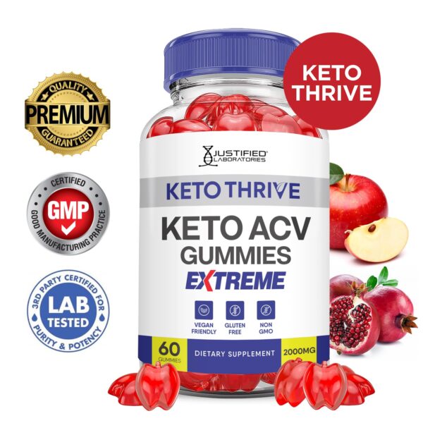 Gomas Keto Thrive ACV con base pectina y sabor natural