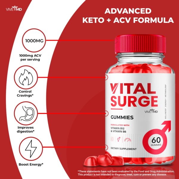 Gomitas Vital Surge ACV paquete triple para soporte metabólico natural