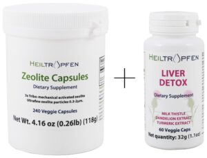 Set de cápsulas Heiltropfen con zeolita activada para desintoxicación