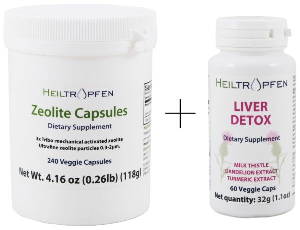 Set de cápsulas Heiltropfen con zeolita activada para desintoxicación