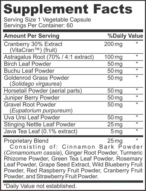 Suplemento de arándano para salud del tracto urinario