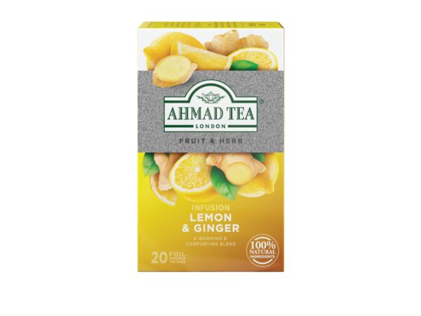Ahmad Tea Limón y Jengibre infusión bolsitas paquete completo