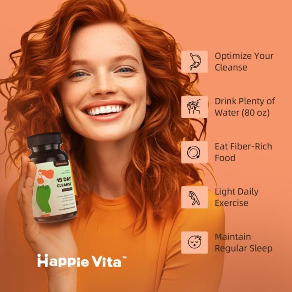 Suplemento herbal HappieVita limpieza intestinal 15 días