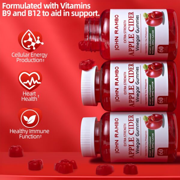 Envase gomitas vinagre sidra manzana JOHN RAMBO vista lateral