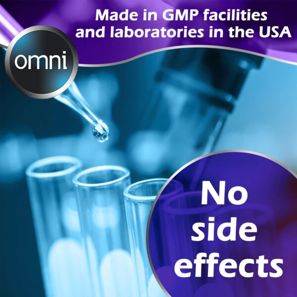 Botella Wellgenix Omni vista lateral con etiqueta