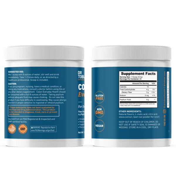 envase psyllium husk polvo para salud digestiva diaria