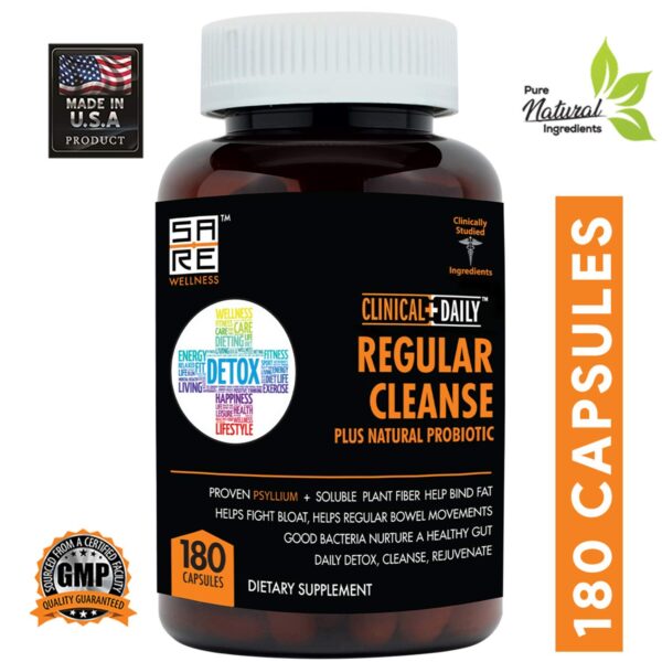 Cápsulas fibra dietética Psilio Clinical Daily sobre fondo blanco