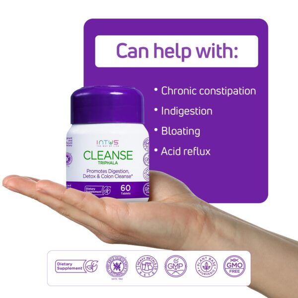 Tabletas Intus Cleanse con fórmula de Triphala para salud intestinal