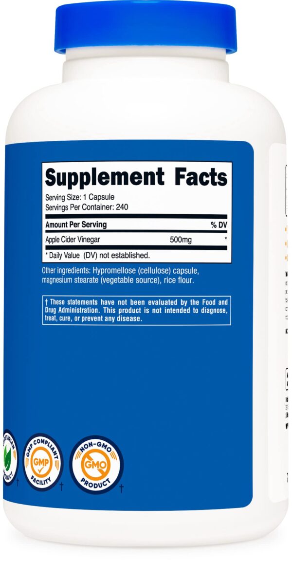 Vinagre de sidra de manzana premium cápsulas Nutricost