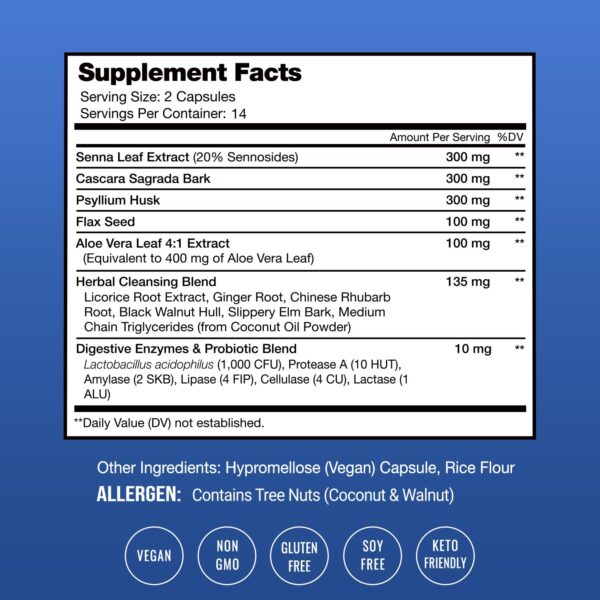 Frasco NutraChamps colon cleanse con etiqueta visible Frasco NutraChamps colon cleanse con etiqueta visible