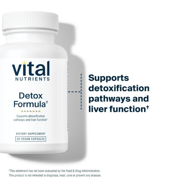 Caja y envase de suplemento Vital Nutrients detox para salud del hígado